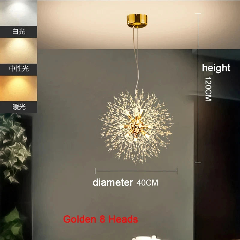 Modern Dandelion LED Lighting Pendant Lights Living Room Dining Room Bedroom Pendant Lights Starry Fireball Lighting Fixtures
