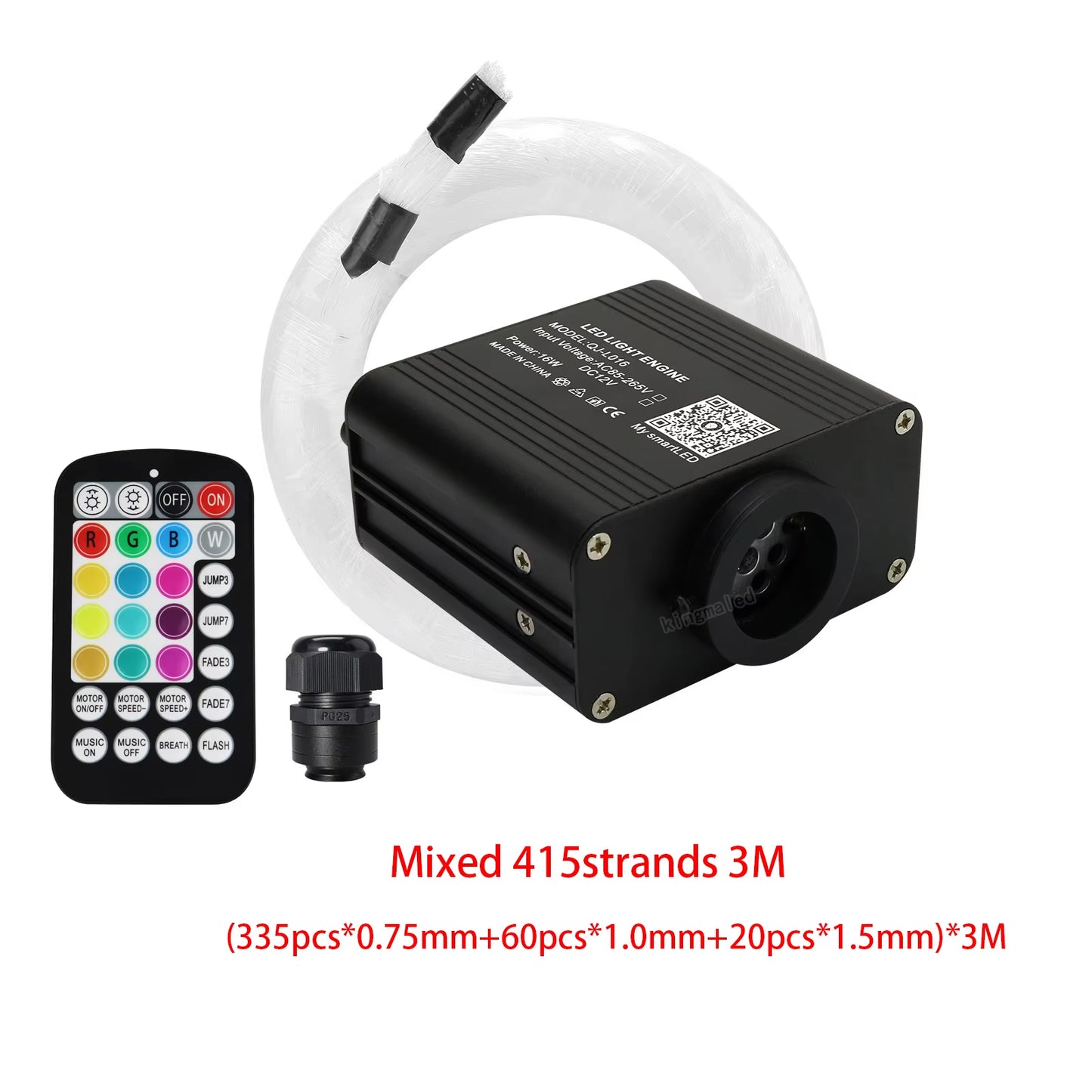 New 16W Twinkle RGBW Fiber Optic Star Ceiling Lights Kit Smart APP Sound Control LED Engine for Car Starry Sky Fiber Optic Light