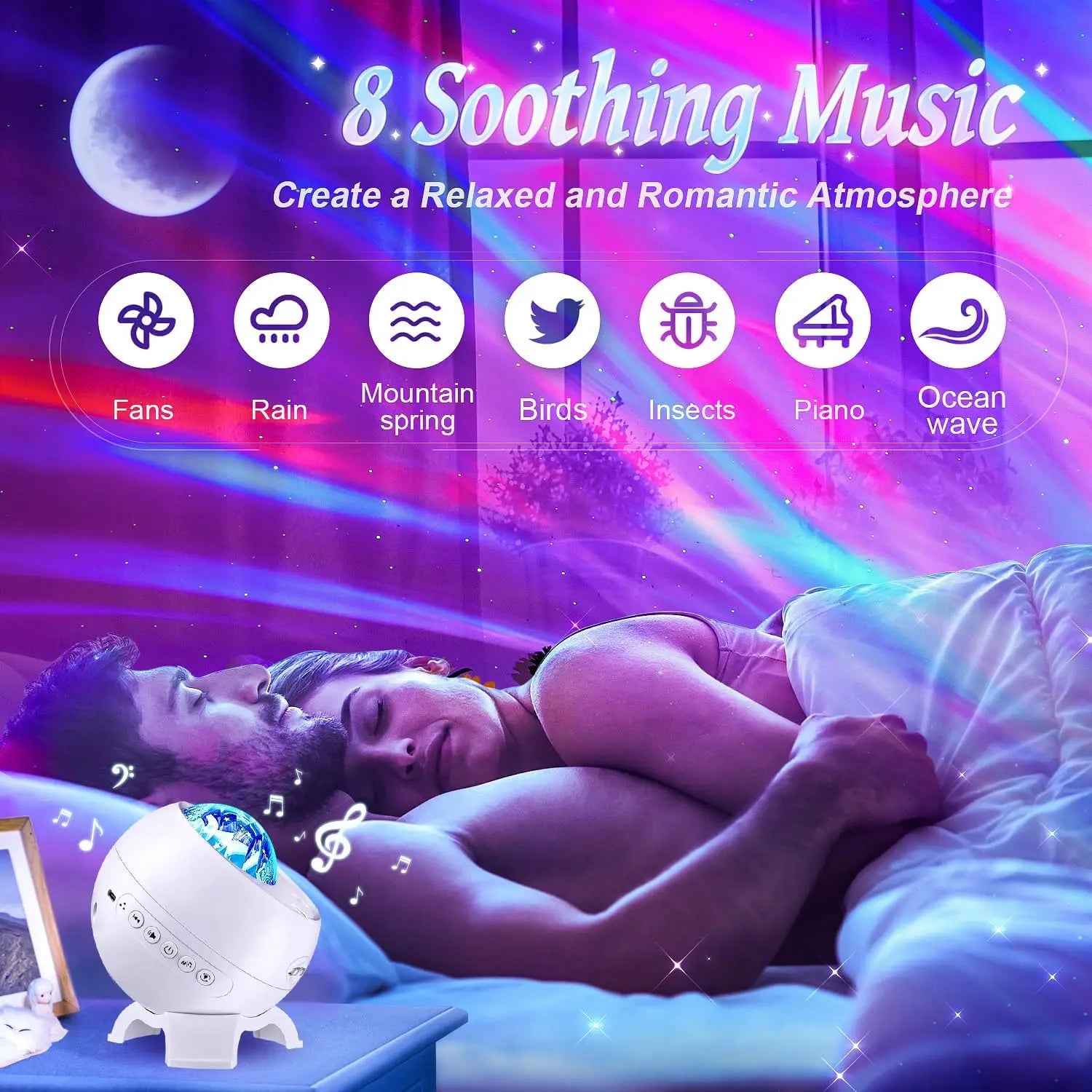 Dream Starry Sky Aurora Projector Adult'S Romantic Gift Music Northern Light Projection Atmosphere Lamp for Game Room Bedside