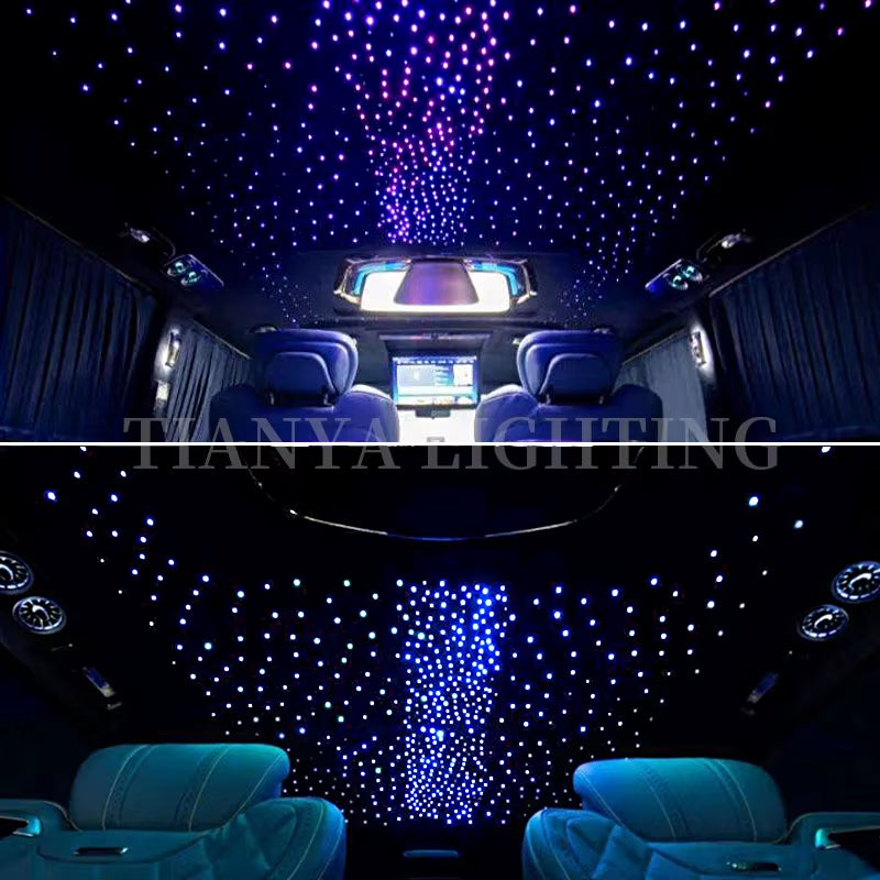 16W Twinkle Starry Sky Car Star Ceiling Light Fiber Optic Light Led Star Roof Interior Atmosphere Light Car Home Decor