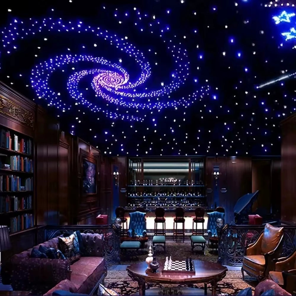 Dc12V 6W Fiber Optic Light Car Home Starry Sky Ceiling Light Kit Rgb Interior Light Ceiling Ambient Light Music Control