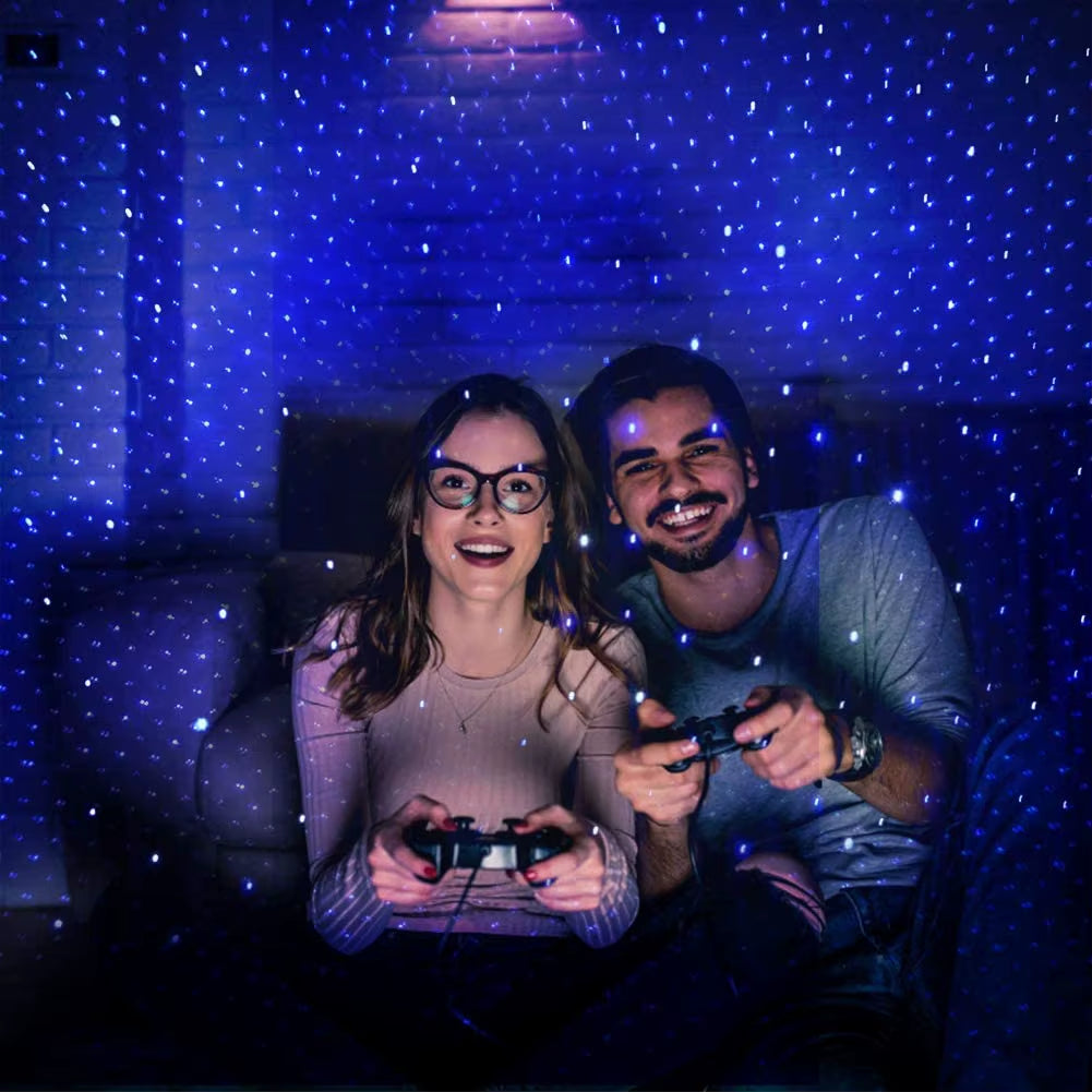 Car Interior Atmosphere Starry Laser Projector Lamp USB Led Roof Car Star Night Light Super Brightness Auto Starry Decoration