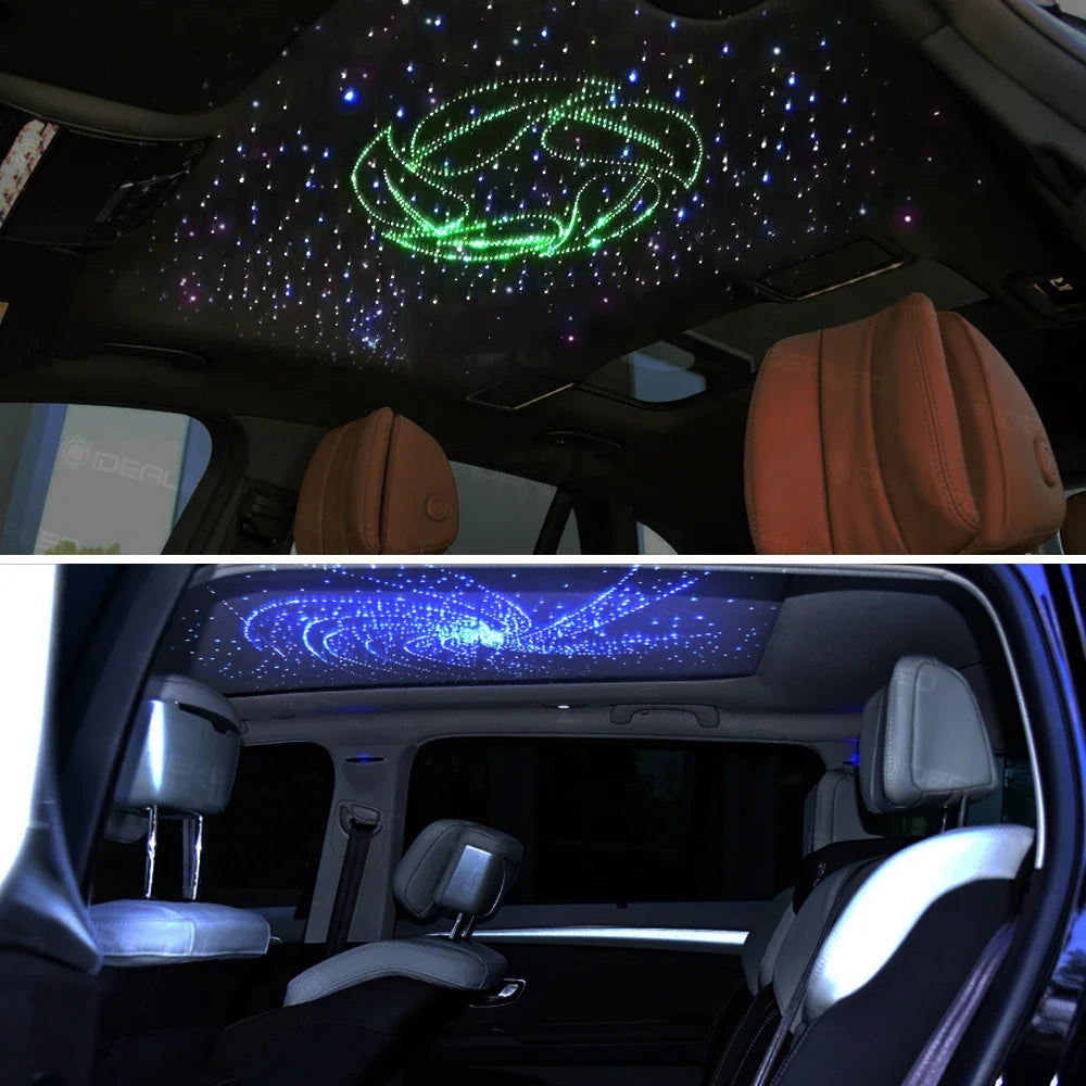 Car Led Star Lights Ceiling Optic Fiber Lights Smart APP Control RGBW Starry Sky Effect Ceiling Light Available Car Decoration