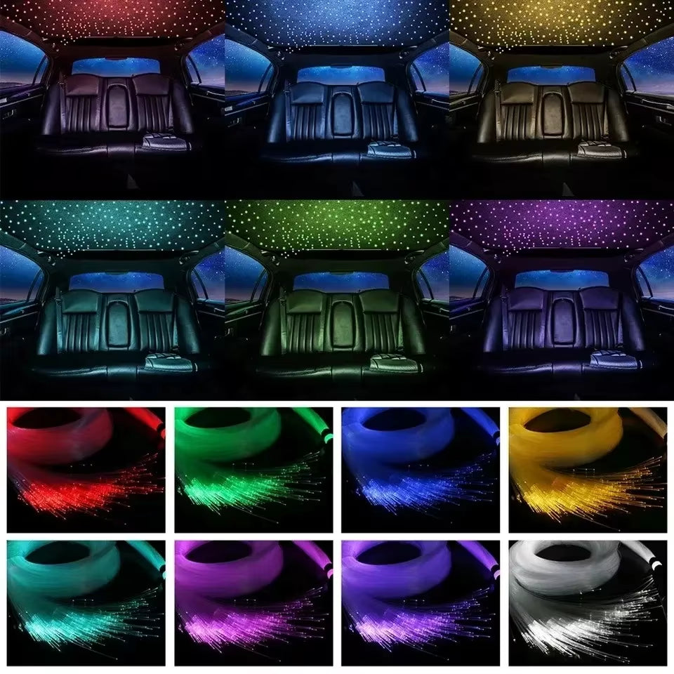 Dc12V 6W Fiber Optic Light Car Home Starry Sky Ceiling Light Kit Rgb Interior Light Ceiling Ambient Light Music Control