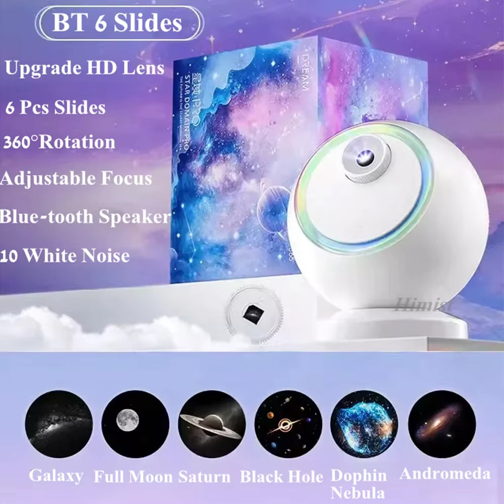 12 in 1 Galaxy Star Projector with Bluetooth Speaker 360° Rotation Starry Sky Projector Night Light for Kid Gift Room Decor Lamp
