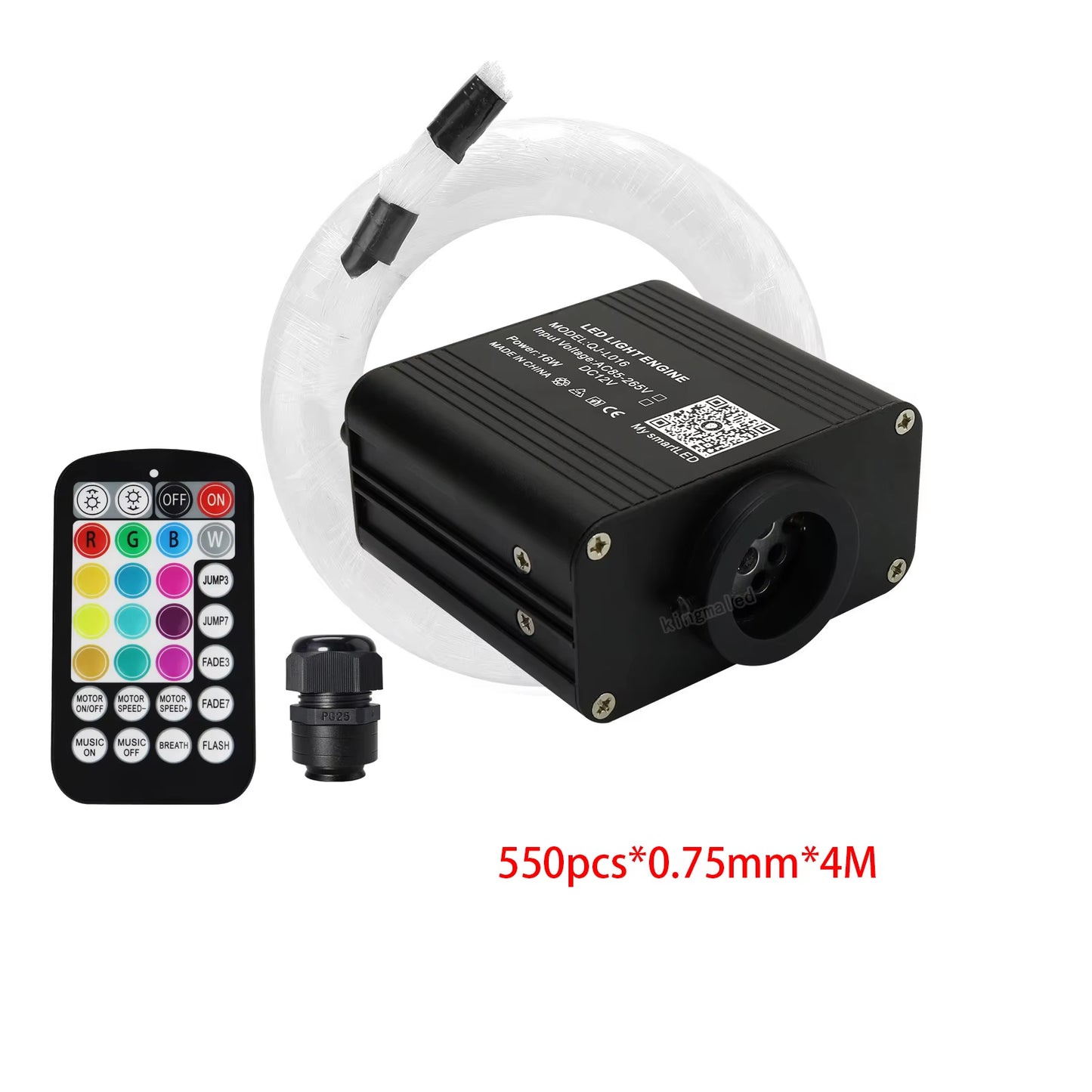 New 16W Twinkle RGBW Fiber Optic Star Ceiling Lights Kit Smart APP Sound Control LED Engine for Car Starry Sky Fiber Optic Light