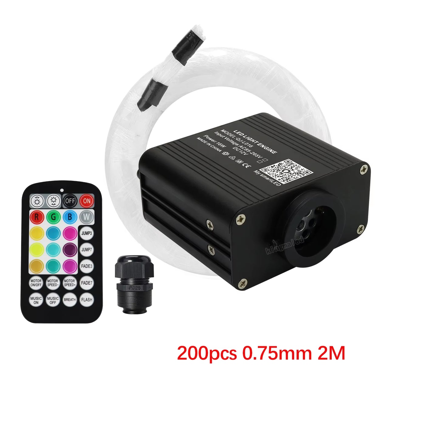 New 16W Twinkle RGBW Fiber Optic Star Ceiling Lights Kit Smart APP Sound Control LED Engine for Car Starry Sky Fiber Optic Light