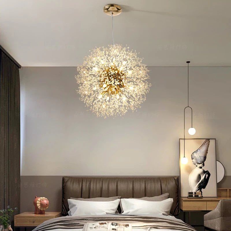 Modern Dandelion LED Lighting Pendant Lights Living Room Dining Room Bedroom Pendant Lights Starry Fireball Lighting Fixtures