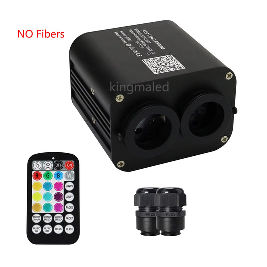 20W RGBW Double Head Car Starry Sky Music Control Car Roof Star Fiber Optic Star Ceiling Kit Smart APP Twinkle Fiber Optic Light