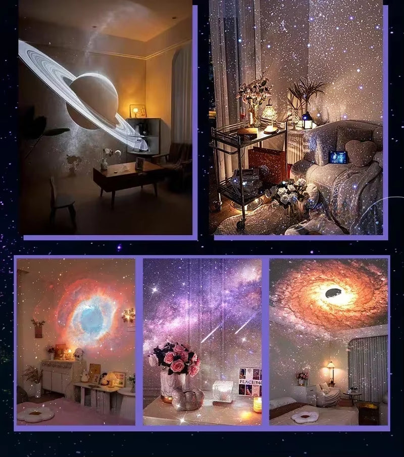 12 in 1 Galaxy Star Projector with Meteor Bluetooth 360° Rotation Starry Sky Projector Night Light for Kids Gift Room Decor Lamp