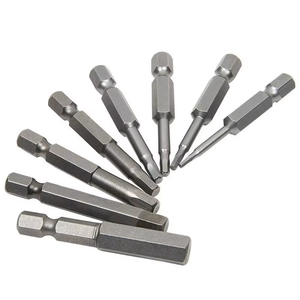New 8Pcs 1/4" Hex Shank Head 100Mm SAE Metric Allen Wrench Screwdriver Socket Bit Metric Magnetic Screwdriver Bits Set