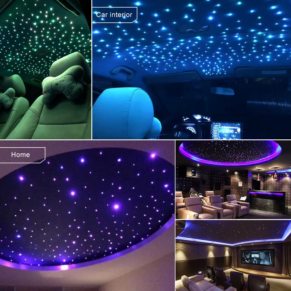 New 16W Twinkle RGBW Fiber Optic Star Ceiling Lights Kit Smart APP Sound Control LED Engine for Car Starry Sky Fiber Optic Light