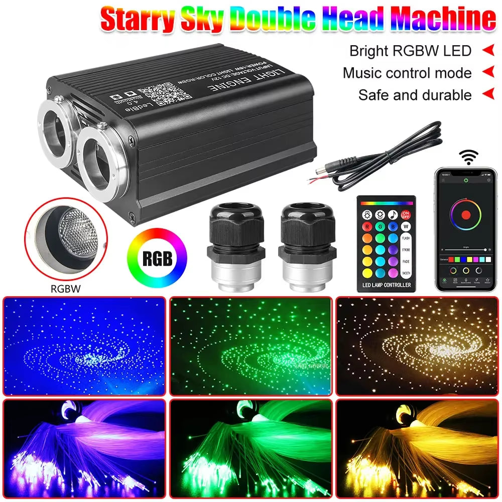 Car Starry Sky Light Fiber Optic Lights LED Auto Interior Decoration Accessories Car Roof Star Lights Ceiling Fiber Optic Light