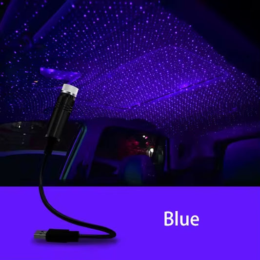 Car Interior Atmosphere Starry Laser Projector Lamp USB Led Roof Car Star Night Light Super Brightness Auto Starry Decoration