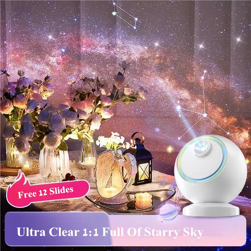 Home Planetarium Star Projector Galaxy Starry Projector Night Light 360° Adjust Bluetooth Speaker for Bedroom Kids Birthday Gift