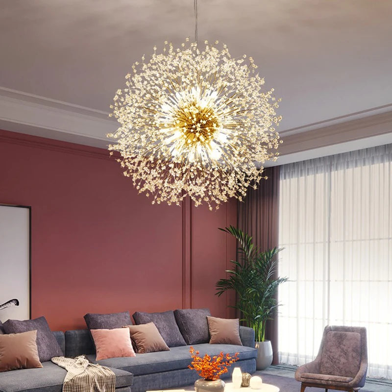 Modern Dandelion LED Lighting Pendant Lights Living Room Dining Room Bedroom Pendant Lights Starry Fireball Lighting Fixtures