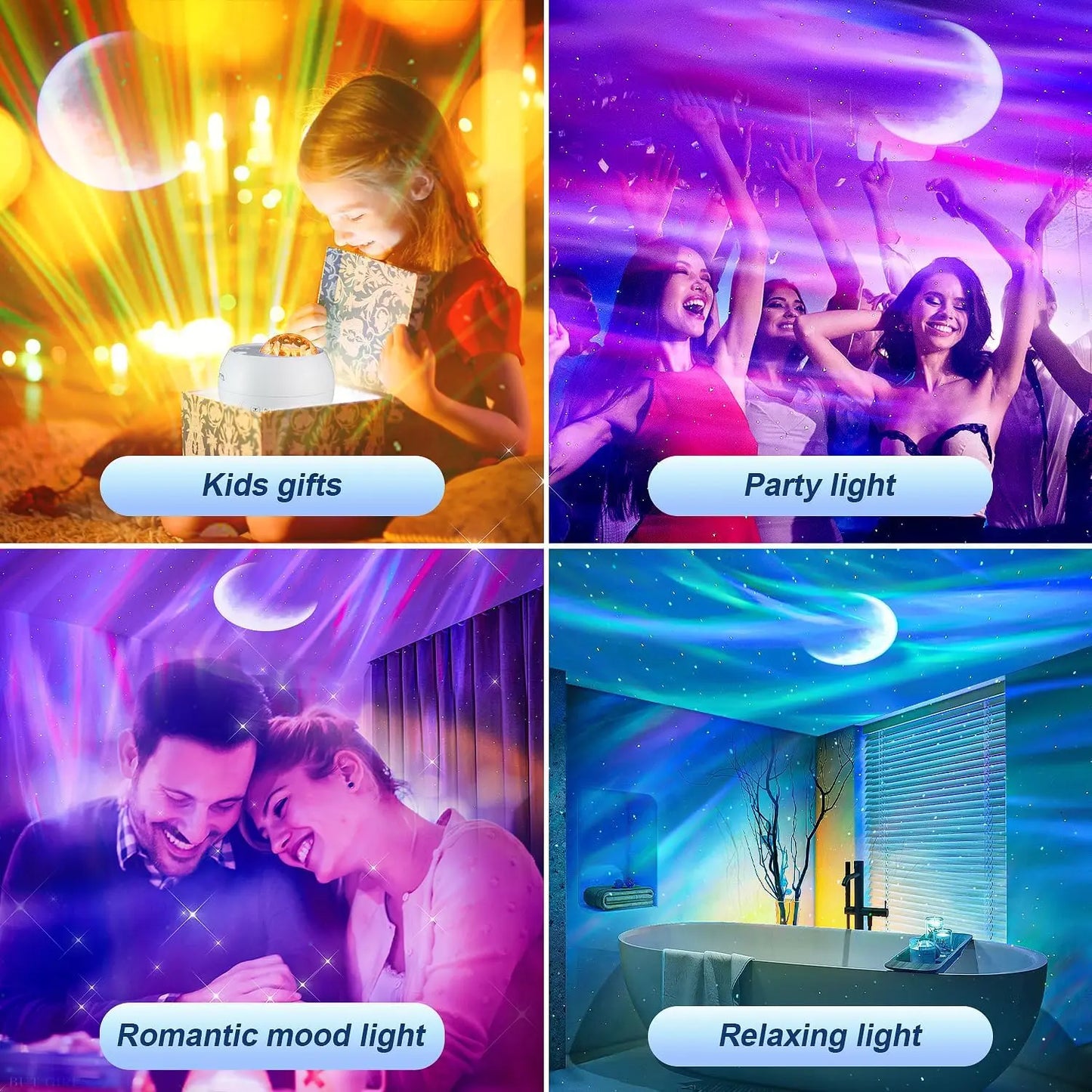 Dream Starry Sky Aurora Projector Adult'S Romantic Gift Music Northern Light Projection Atmosphere Lamp for Game Room Bedside