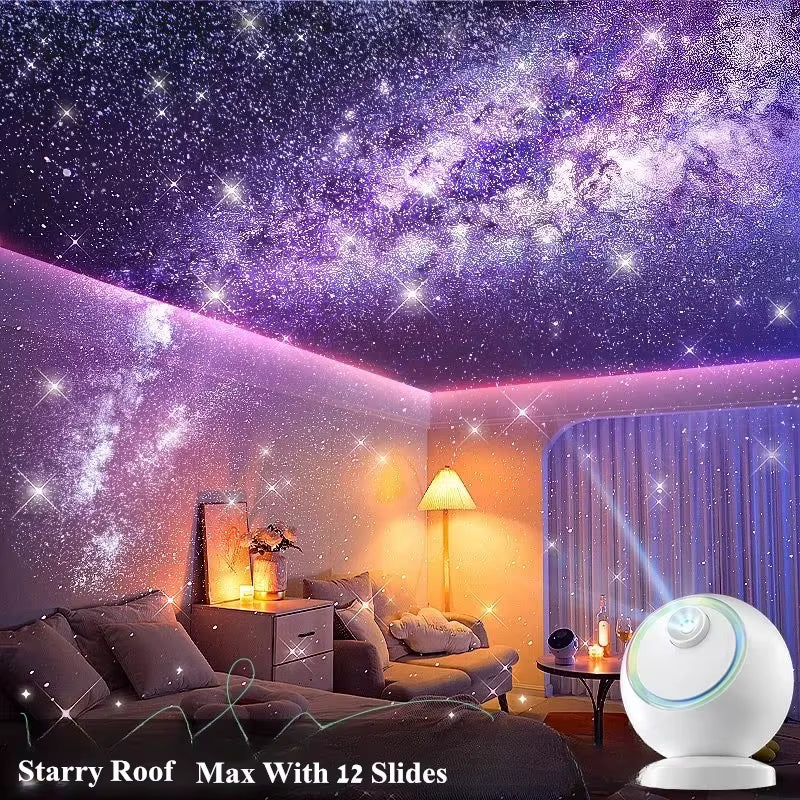 Home Planetarium Star Projector Galaxy Starry Projector Night Light 360° Adjust Bluetooth Speaker for Bedroom Kids Birthday Gift