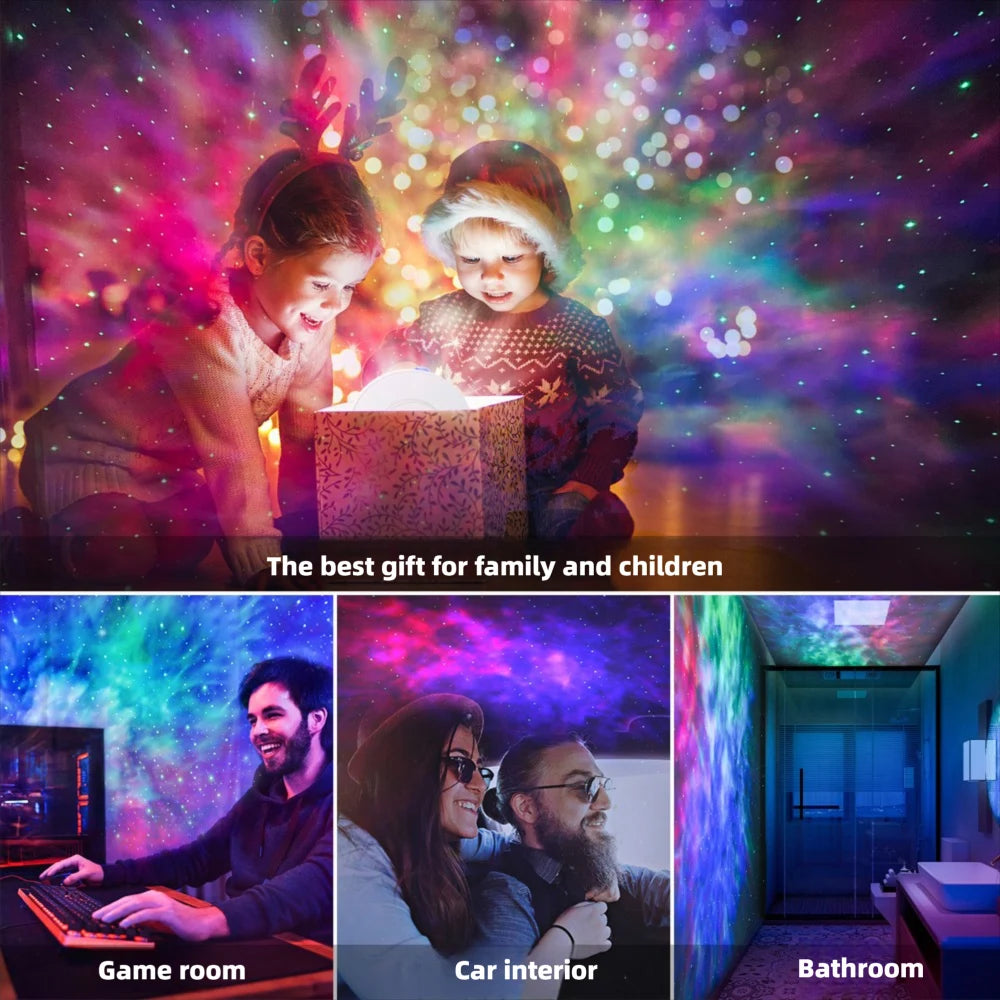 Starry Sky Projector Night Light with Speaker Smart Tuya Wifi APP Control Night Lights LED Star Projector for Bedroom Decor