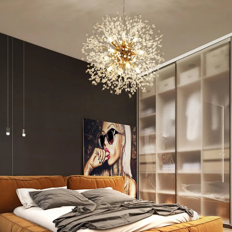 Modern Dandelion LED Lighting Pendant Lights Living Room Dining Room Bedroom Pendant Lights Starry Fireball Lighting Fixtures