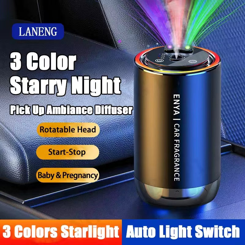 Car Air Freshener RGB Starry Sky Top 3 in 1 Multi-Function Aromatherapy LED Light USB Charger Essential Oil Diffuser Accessories