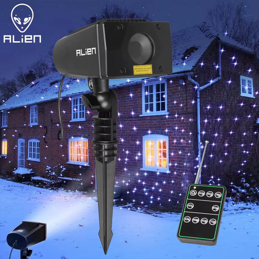 7 Color Motion Static Outdoor Christmas White Star Laser Projector Lights Holiday Waterproof Xmas Tree Garden Shower Light