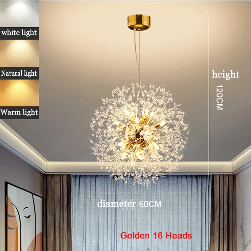Modern Dandelion LED Lighting Pendant Lights Living Room Dining Room Bedroom Pendant Lights Starry Fireball Lighting Fixtures