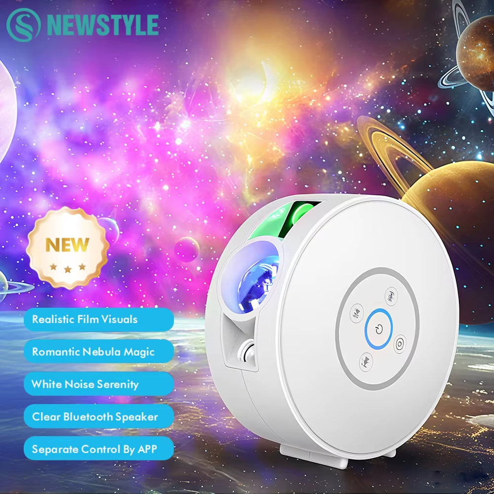 Starry Sky Projector Night Light with Speaker Smart Tuya Wifi APP Control Night Lights LED Star Projector for Bedroom Decor