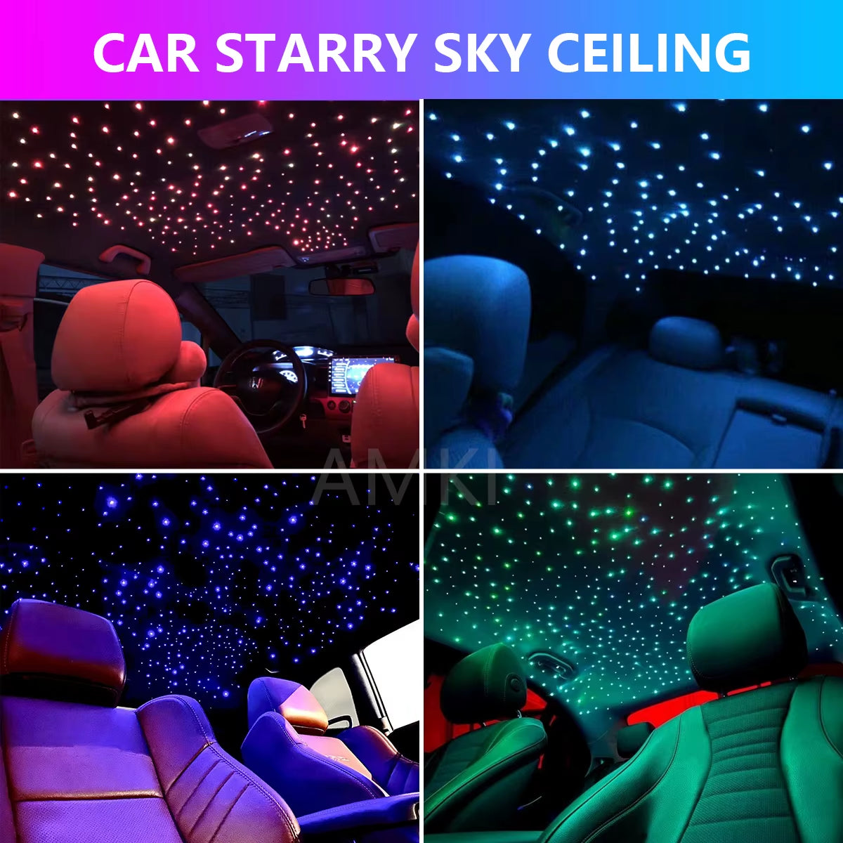 DC12V Car Roof Star Light 10W RGBW Twinkle Car Led Interior Lights Starry Sky Ceiling Bluetooth APP Control Led Fiber Optic Lamp