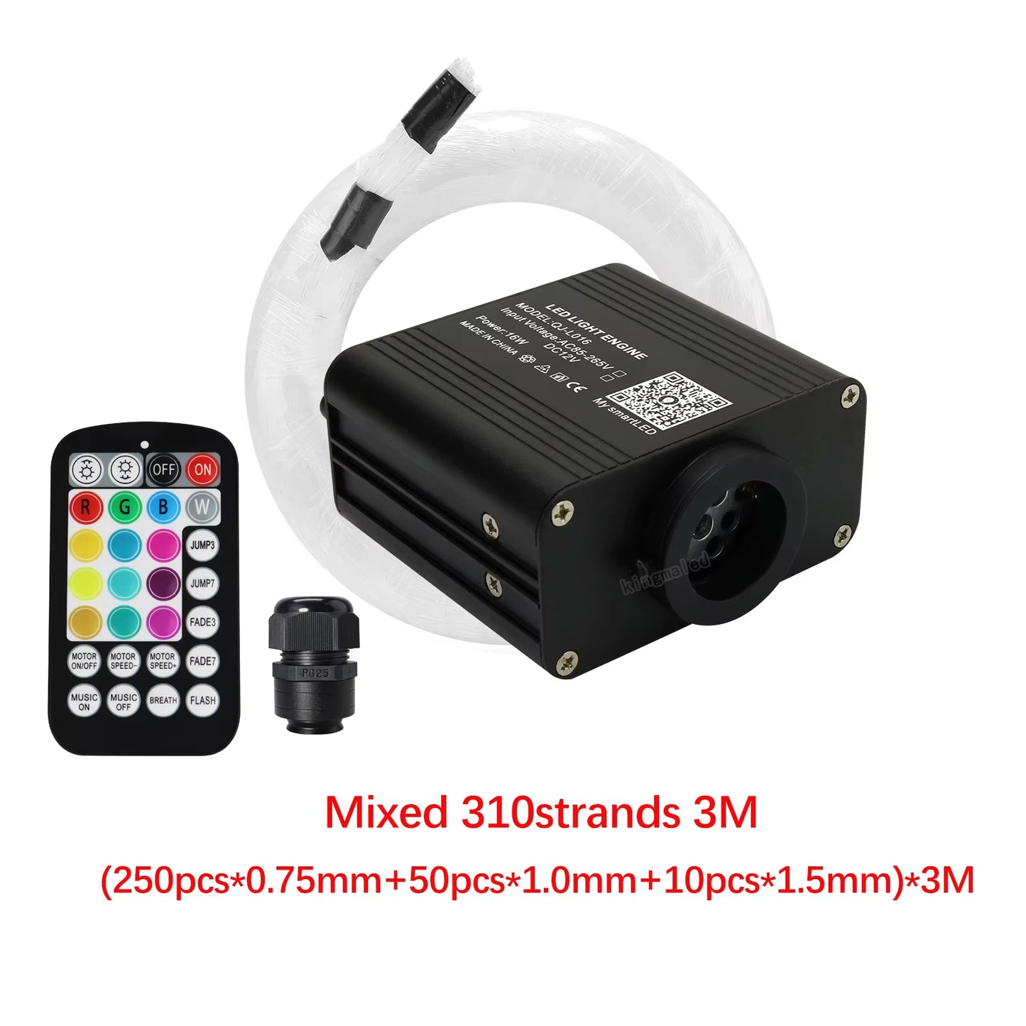 New 16W Twinkle RGBW Fiber Optic Star Ceiling Lights Kit Smart APP Sound Control LED Engine for Car Starry Sky Fiber Optic Light