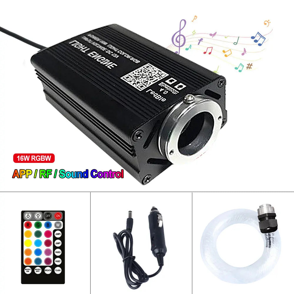 Car Starry Sky Light Auto Home Fiber Optic Lights Atmosphere Lamp Music Control Ceiling Lights RGB 12W 8 Colors Car Styling DIY