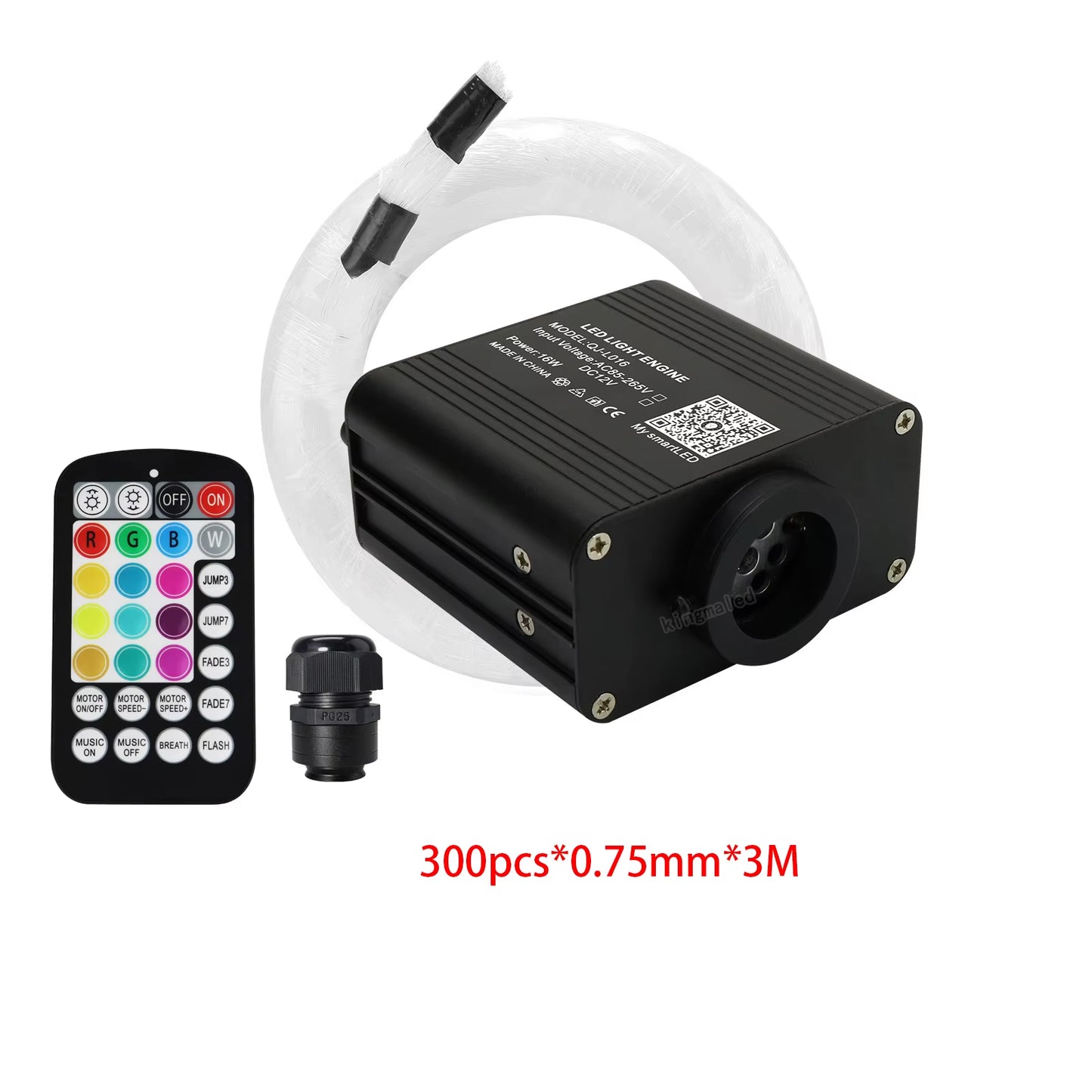 New 16W Twinkle RGBW Fiber Optic Star Ceiling Lights Kit Smart APP Sound Control LED Engine for Car Starry Sky Fiber Optic Light