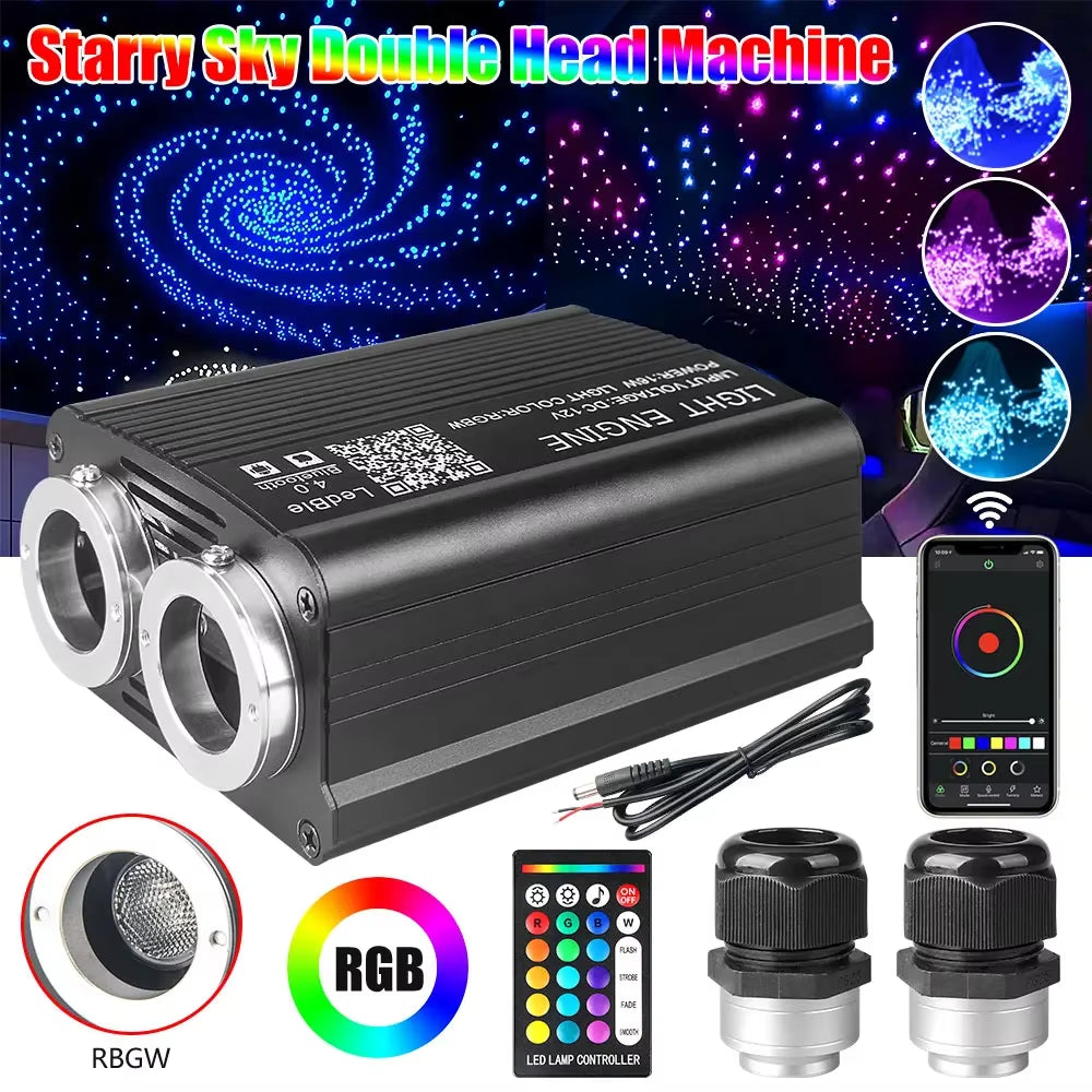 Car Starry Sky Light Fiber Optic Lights LED Auto Interior Decoration Accessories Car Roof Star Lights Ceiling Fiber Optic Light