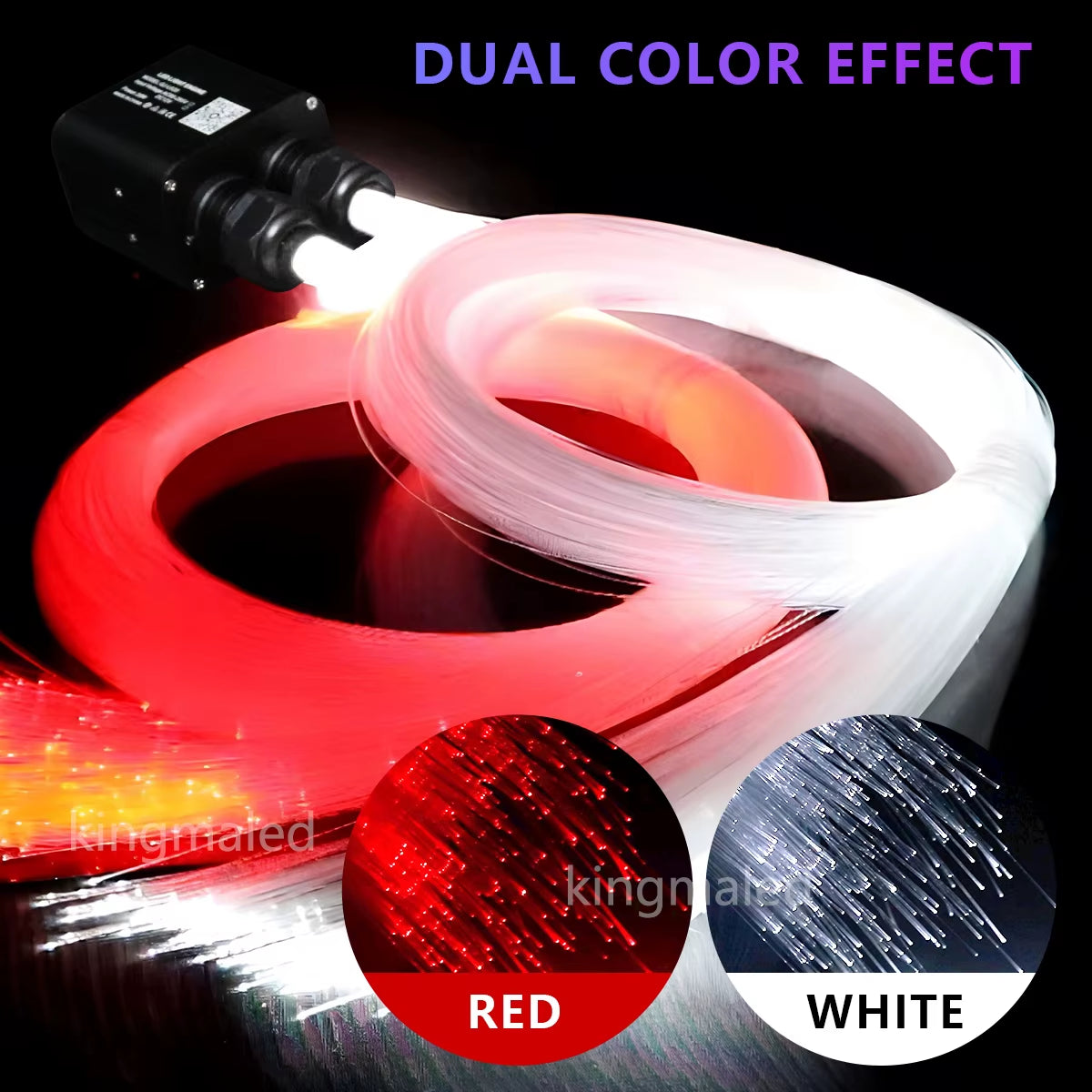 20W RGBW Double Head Car Starry Sky Music Control Car Roof Star Fiber Optic Star Ceiling Kit Smart APP Twinkle Fiber Optic Light