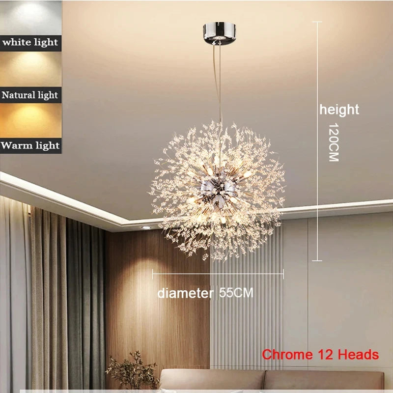Modern Dandelion LED Lighting Pendant Lights Living Room Dining Room Bedroom Pendant Lights Starry Fireball Lighting Fixtures