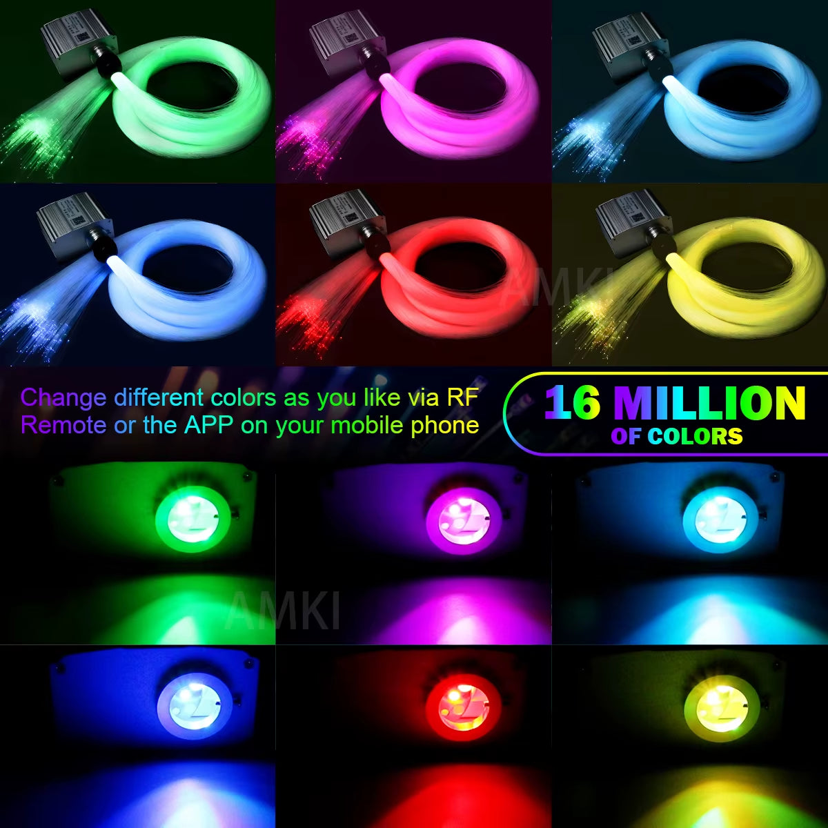 DC12V Car Roof Star Light 10W RGBW Twinkle Car Led Interior Lights Starry Sky Ceiling Bluetooth APP Control Led Fiber Optic Lamp