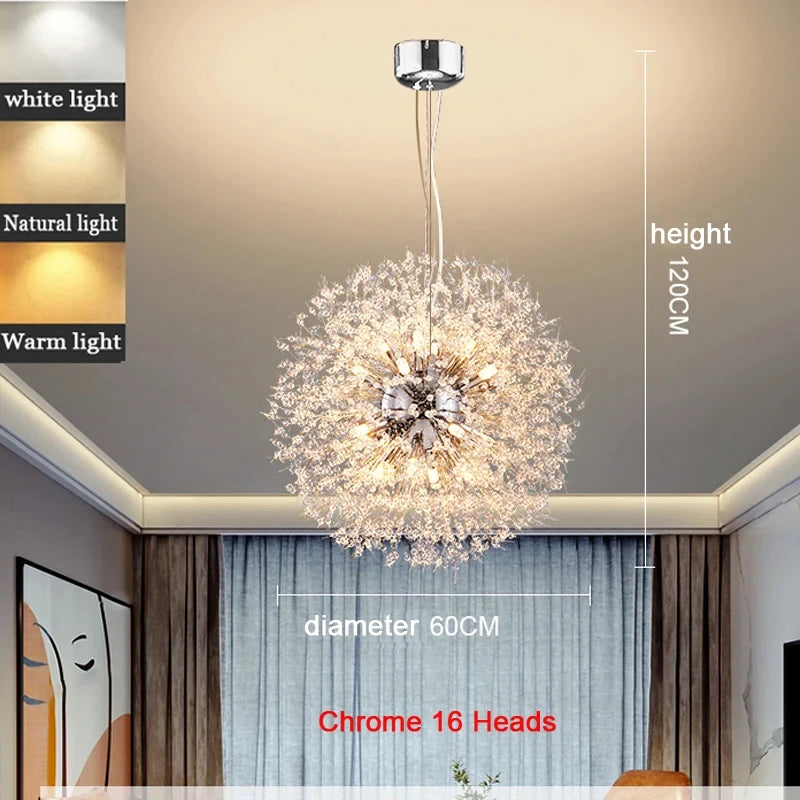 Modern Dandelion LED Lighting Pendant Lights Living Room Dining Room Bedroom Pendant Lights Starry Fireball Lighting Fixtures