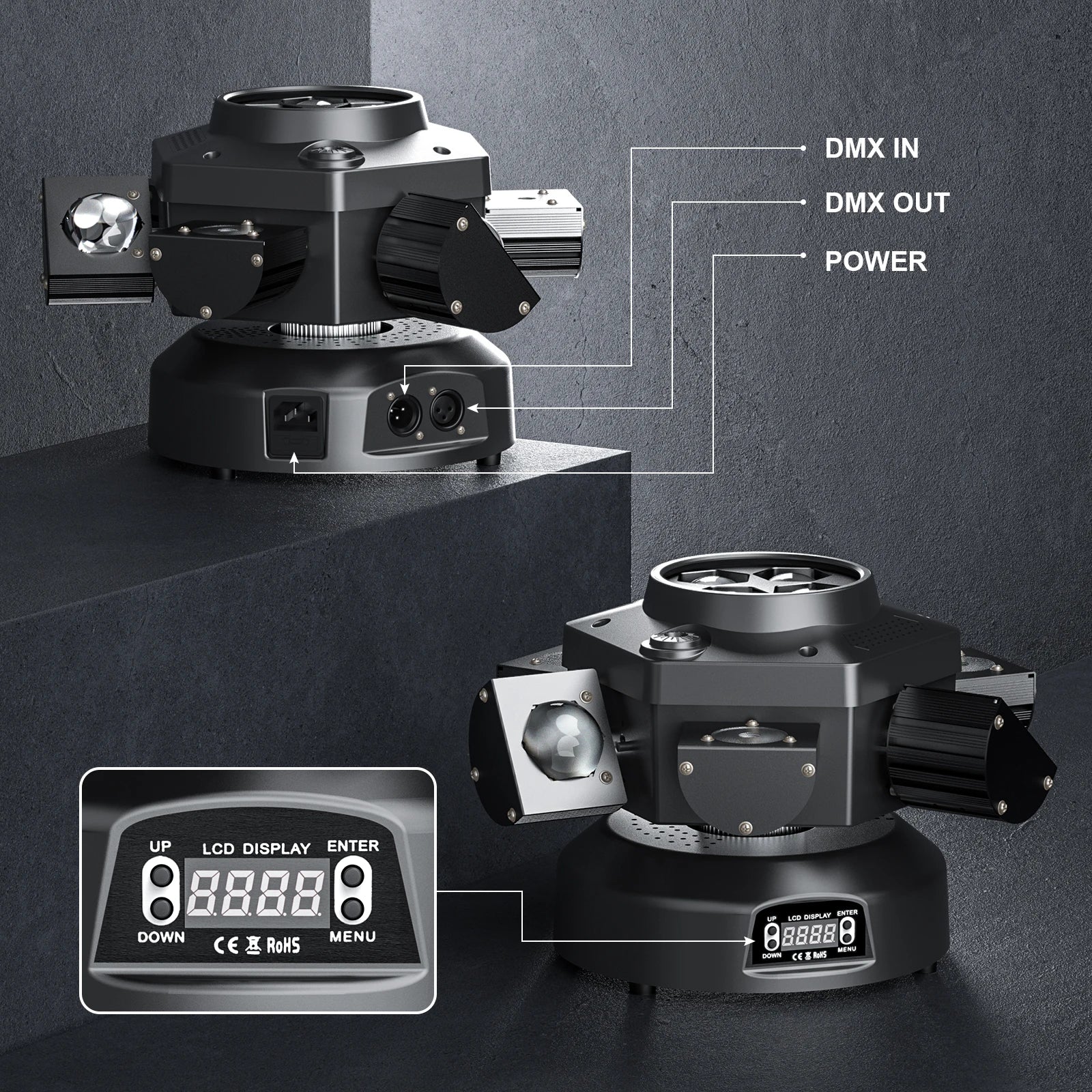 150W Moving Head DJ Lights 6 Arms Party Lights RGBW 4IN1 LED Stage Lighs DMX512 for Wedding Party Disco KTV Wedding