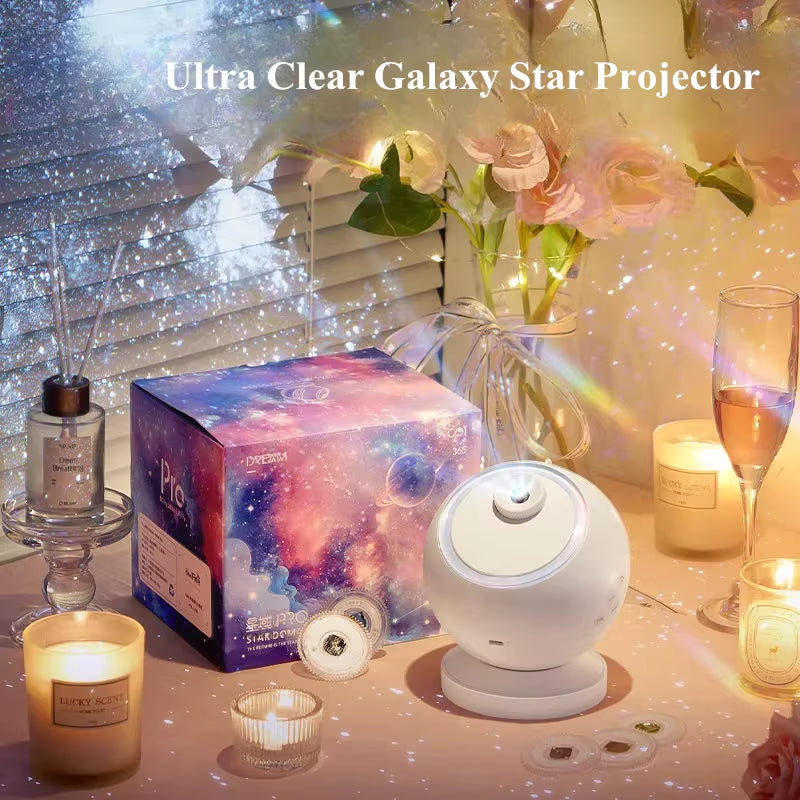 12 in 1 Galaxy Star Projector with Bluetooth Speaker 360° Rotation Starry Sky Projector Night Light for Kid Gift Room Decor Lamp