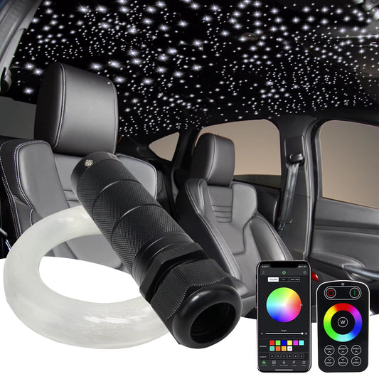 DC12V 6W RGBW Car Roof Star Lights LED Optic Star Ceiling Light Kits APP Touch RF Controller Led Car Starry Sky Ceiling Lamp