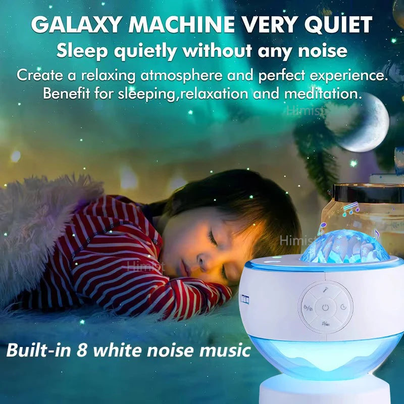 New Northern Lights Starry Sky Galaxy Projector Night Light Aurora Star Moon Lamp Home Gaming Room Bedroom Decoration Kids Gift